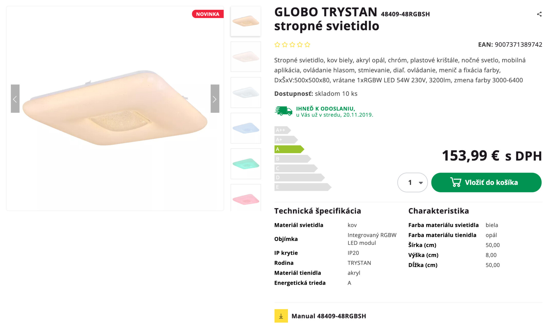 Screenshot of Selected Product Page with Detailed Description on Globo.